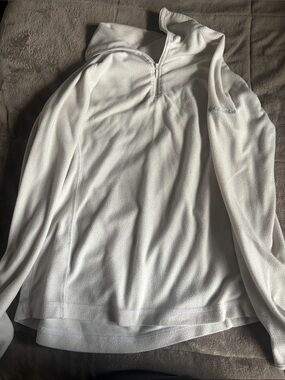 Columbia White Quarter-Zip Fleece Pullover